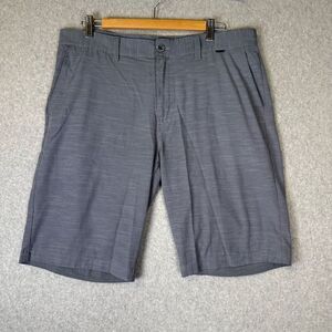 Travis Mathew Mens Size 36 Flat Front Dress Shorts Black White Check Pockets